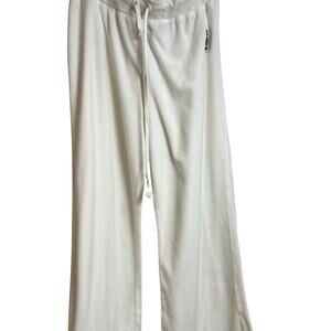 Y2K Cat in the Hat White Velour Flare Leg Lounge Pants Women’s Size L